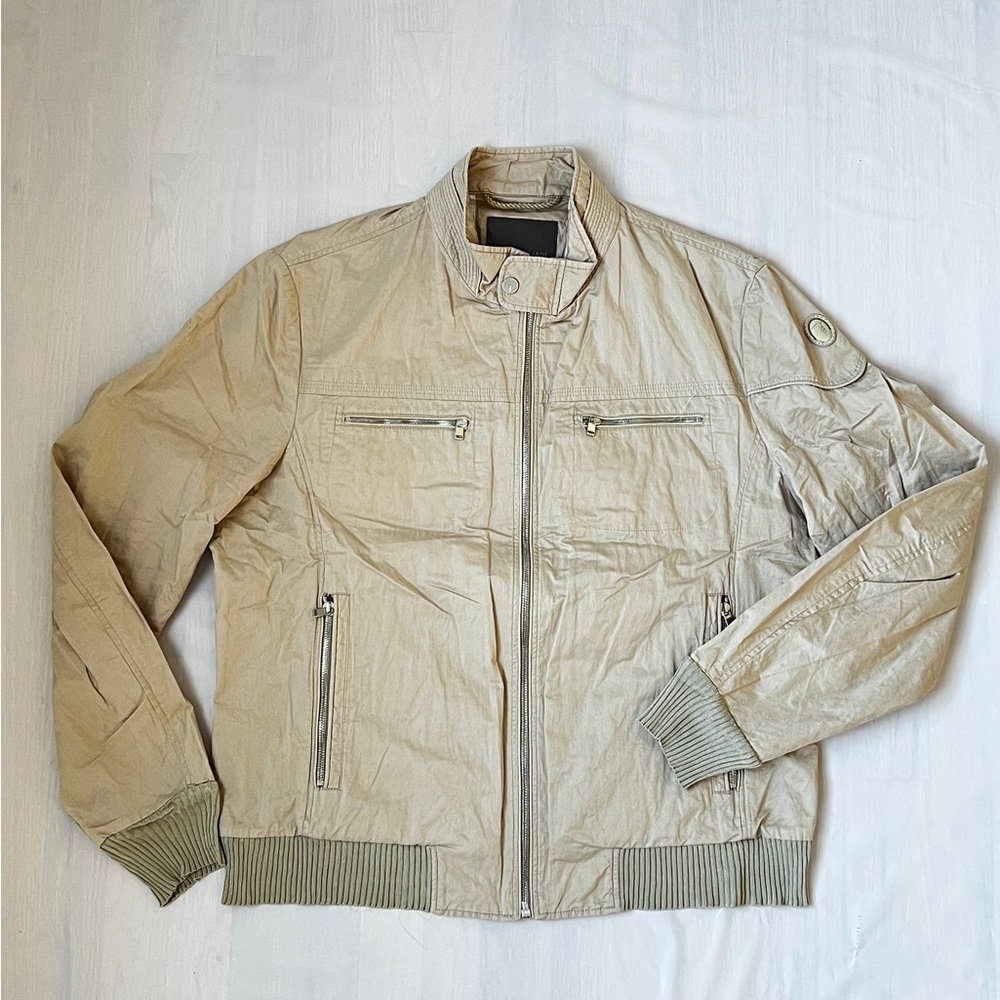 Tru Trussardi Beige Bomber Jacket
